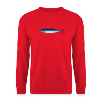 Natural mackerel for anglers in Scandinavia, Norway - Unisex Sweatshirt - red - Front - Alina (178cm) & Michal (187cm)