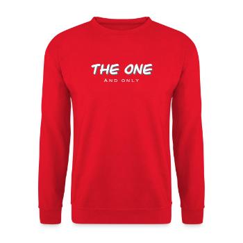 Exklusiver Single-Star Design - Unisex Pullover - Rot - Vorne - Alina (178cm) & Michal (187cm)