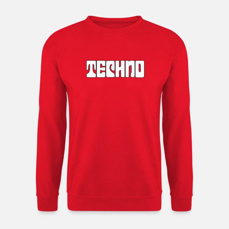 Futuristic Techno Pattern Tee - Unisex Sweatshirt - red