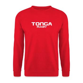 Tonga Rugby - Sport - Südsee - Polynesien - Unisex Pullover - Rot - Vorne - Alina (178cm) & Michal (187cm)
