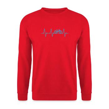 ECG du battement cardiaque du vélo - Sweat-shirt Unisexe - rouge - Devant - Alina (178cm) & Michal (187cm)