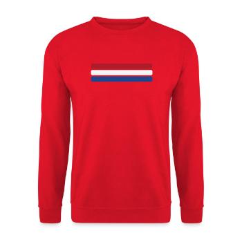 Minimal du drapeau des Pays-Bas - Bande en éventail du drapeau - Sweat-shirt Unisexe - rouge - Devant - Alina (178cm) & Michal (187cm)