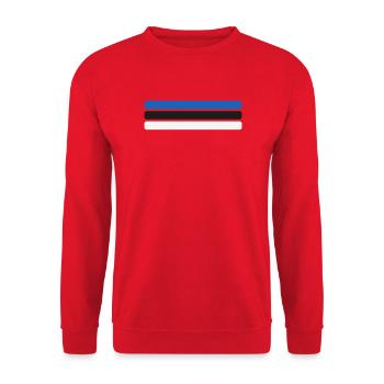 Minimal du drapeau estonien - Dessin de la bande en éventail du drapeau - Sweat-shirt Unisexe - rouge - Devant - Alina (178cm) & Michal (187cm)