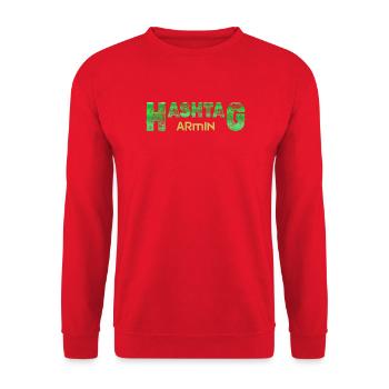 Geschenk für Armin - Unisex Pullover - Rot - Vorne - Alina (178cm) & Michal (187cm)
