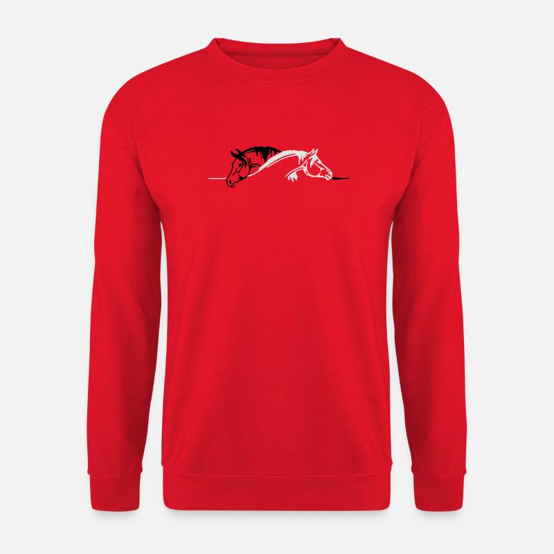 Pferde, Ponys, Tiere, Hengst, animal - Unisex Pullover - Rot