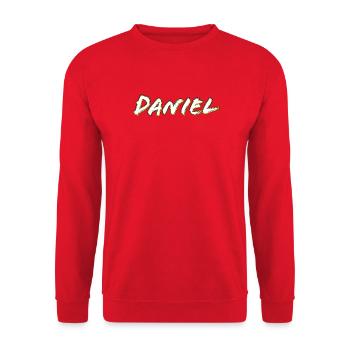 Daniel lettering gold contour - Unisex Sweatshirt - red - Front - Alina (178cm) & Michal (187cm)