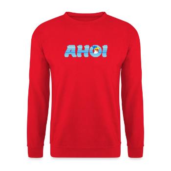 Call Ahoy with Seagull - Unisex Sweatshirt - red - Front - Alina (178cm) & Michal (187cm)