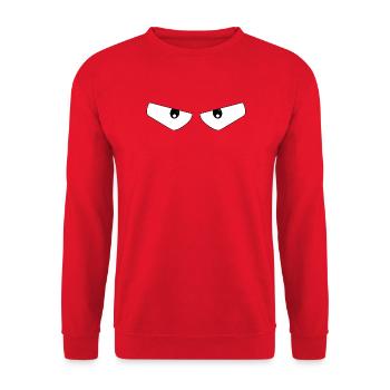 Ausdrucksstarke, mutige Augen - Unisex Pullover - Rot - Vorne - Alina (178cm) & Michal (187cm)