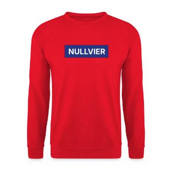 Nullvier Box Logo - Unisex Sweatshirt - red - Front - Alina (178cm) & Michal (187cm)