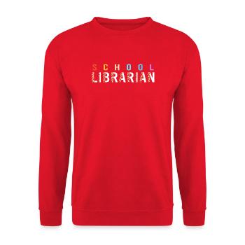 Leseratte Bibliothek Lesen - Unisex Pullover - Rot - Vorne - Alina (178cm) & Michal (187cm)