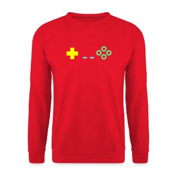 Gaming Controller Buttons Retro Vector - Unisex Sweatshirt - red - Front - Alina (178cm) & Michal (187cm)