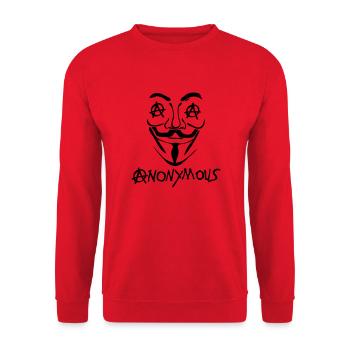 Logo Anarchie anonyme Maske - Unisex Pullover - Rot - Vorne - Alina (178cm) & Michal (187cm)
