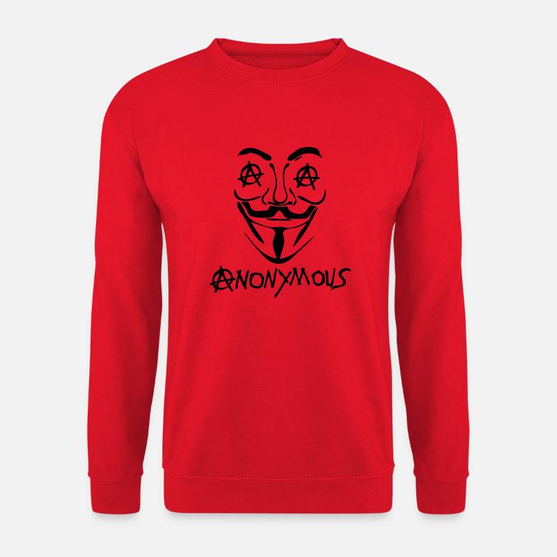 logo anarchy anonymous mask - Unisex Sweatshirt - red