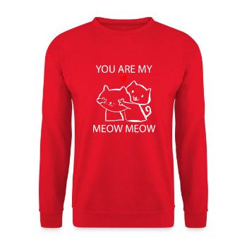 You are my Meow Meow - Unisex Sweatshirt - red - Front - Alina (178cm) & Michal (187cm)