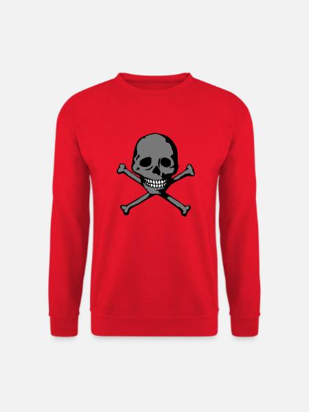 Skull (white teeth) - Unisex Sweatshirt - red