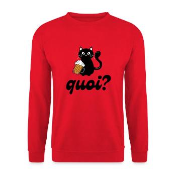 Chat buveur de bière : quoi ? - Sweat-shirt Unisexe - rouge - Devant - Alina (178cm) & Michal (187cm)