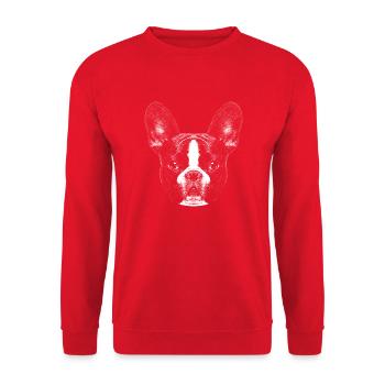 French Bulldog Bull Terrier Dogs Motif - Unisex Sweatshirt - red - Front - Alina (178cm) & Michal (187cm)