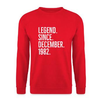 Legend Since December 1982 - Unisex Sweatshirt - red - Front - Alina (178cm) & Michal (187cm)