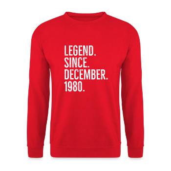 Legende seit Dezember 1980 - Unisex Pullover - Rot - Vorne - Alina (178cm) & Michal (187cm)