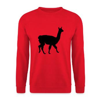 Llama Alpaca Silhouette Funny No Drama Llama - Unisex Sweatshirt - red - Front - Alina (178cm) & Michal (187cm)
