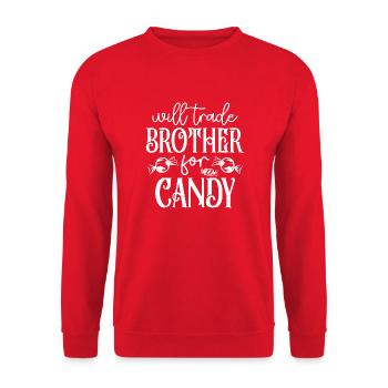 Sie werden Bruder für Süßigkeiten wechseln - Unisex Pullover - Rot - Vorne - Alina (178cm) & Michal (187cm)