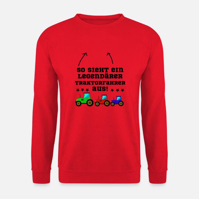 traktor fahren - Unisex Pullover - Rot