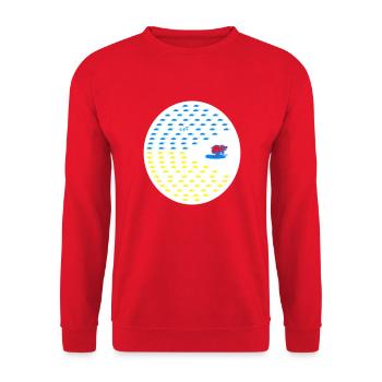 peaceman panzer für die Ukraine, Frieden! 3C HG - Unisex Pullover - Rot - Vorne - Alina (178cm) & Michal (187cm)