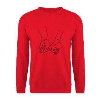 mains - Sweat-shirt Unisexe - rouge - Devant - Alina (178cm) & Michal (187cm)