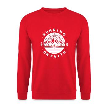 Running on Faith - Unisex Sweatshirt - red - Front - Alina (178cm) & Michal (187cm)