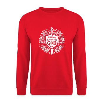 Armor of God On - Unisex Sweatshirt - red - Front - Alina (178cm) & Michal (187cm)