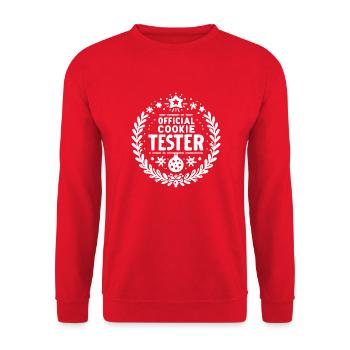 Offizieller Cookie-Tester - Unisex Pullover - Rot - Vorne - Alina (178cm) & Michal (187cm)