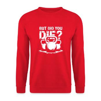 Motivation with humor for the gym - Unisex Sweatshirt - red - Front - Alina (178cm) & Michal (187cm)