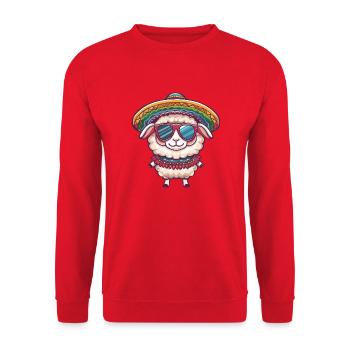 mouton bande dessinée drôle sombrero - Sweat-shirt Unisexe - rouge - Devant - Alina (178cm) & Michal (187cm)