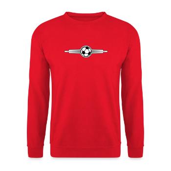 Fussball Symbol Linie - Unisex Pullover - Rot - Vorne - Alina (178cm) & Michal (187cm)