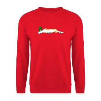 Lazy Cat Sleeping Mardi Gras Mask Carnival Vibes - Unisex Sweatshirt - red - Front - Alina (178cm) & Michal (187cm)