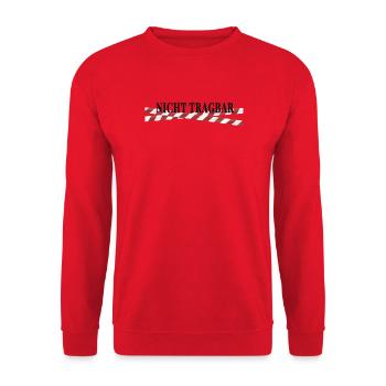 Unwearable – Black Humor Statement Design - Unisex Sweatshirt - red - Front - Alina (178cm) & Michal (187cm)