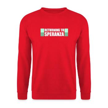 Back to Speranza Funny Gaming Loot - Unisex Sweatshirt - red - Front - Alina (178cm) & Michal (187cm)