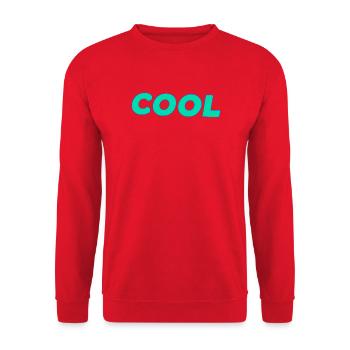 Cool retro cyan lettering - Unisex Sweatshirt - red - Front - Alina (178cm) & Michal (187cm)