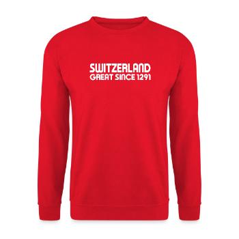 Switzerland - Great Since 1291 - Schweiz - Schwiiz - Unisex Sweatshirt - red - Front - Alina (178cm) & Michal (187cm)