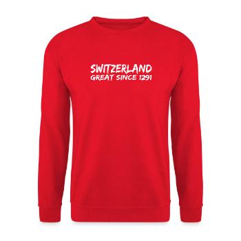 Switzerland - Great Since 1291 - Schweiz - Schwiiz - Unisex Sweatshirt - red - Front - Alina (178cm) & Michal (187cm)