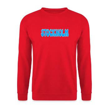 Stockholm Retro Groovy Sky Blue - Unisex Pullover - Rot - Vorne - Alina (178cm) & Michal (187cm)