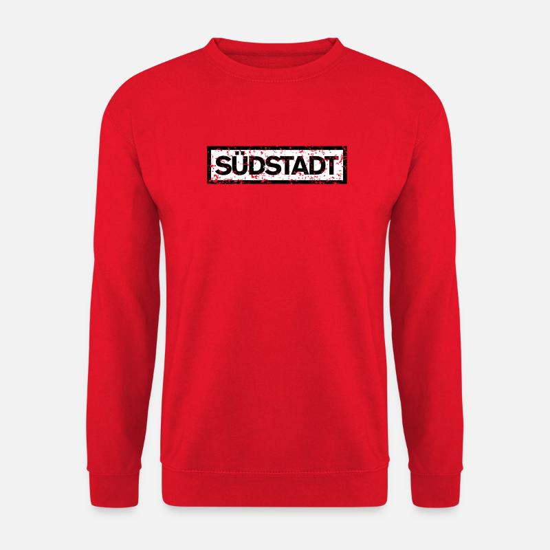 Südstadt (Vintage Schwarz/Weiß) - Unisex Pullover - Rot