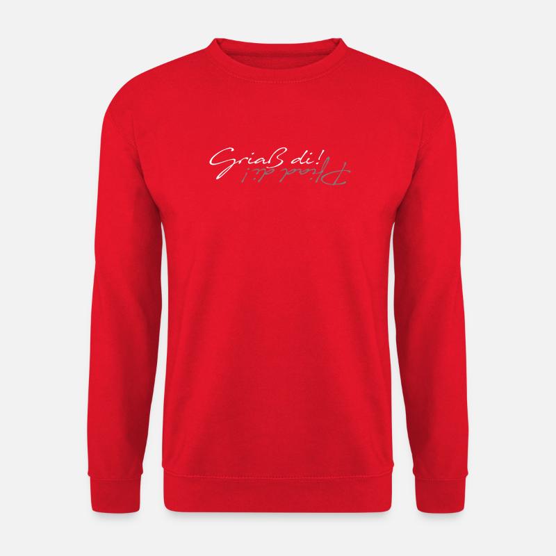 griaß di piad di - weiss grau - Unisex Pullover - Rot