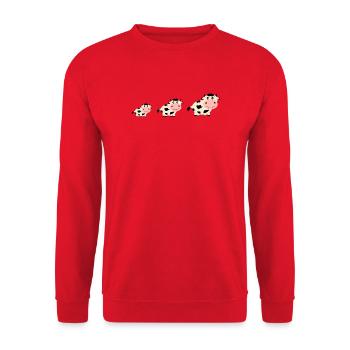 Bande dessinée Vaches Vaches - Sweat-shirt Unisexe - rouge - Devant - Alina (178cm) & Michal (187cm)