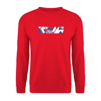 Geometric abstraction in violet and gray - Unisex Sweatshirt - red - Front - Alina (178cm) & Michal (187cm)