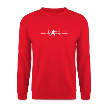 Ultimate Frisbee Gift for the Ultimate Player - Unisex Sweatshirt - red - Front - Alina (178cm) & Michal (187cm)