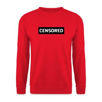 Zensiert Spruch - Unisex Pullover - Rot - Vorne - Alina (178cm) & Michal (187cm)