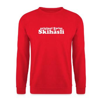 original Swiss Skihäsli - Unisex Pullover - Rot - Vorne - Alina (178cm) & Michal (187cm)