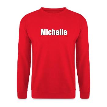 Michelle - (Vorname) - Unisex Pullover - Rot - Vorne - Alina (178cm) & Michal (187cm)