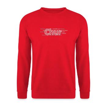 Schweizer Städte Chur - Unisex Pullover - Rot - Vorne - Alina (178cm) & Michal (187cm)